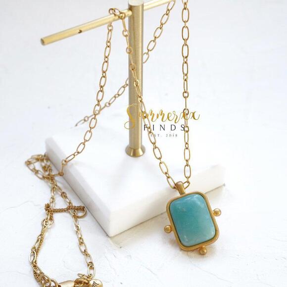 Madewell Jewelry - Madewell Turquoise Stone Pendant Long Necklace